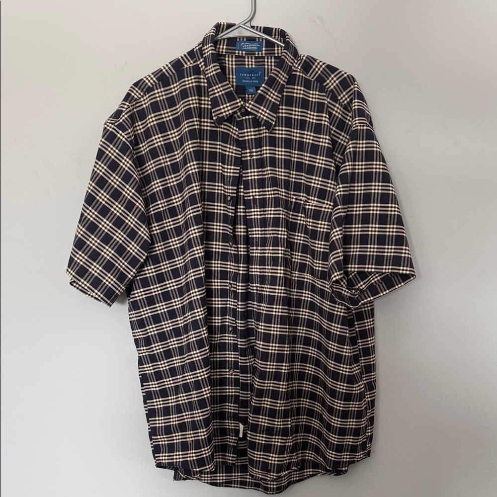 Towncraft Men's Plaid Shirt - Black and Cream